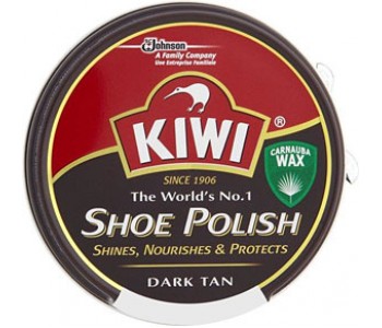 KIWI SHOE POLISH DARK TAN BROWN 